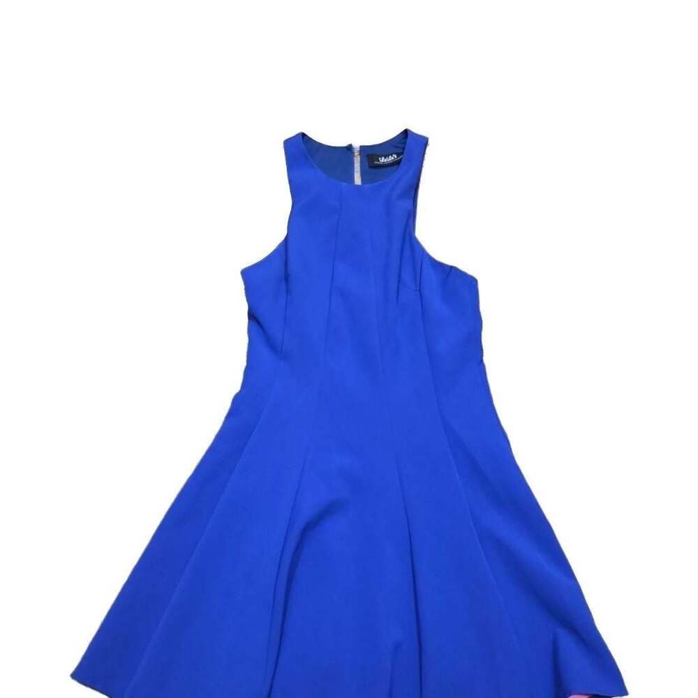 Lulus Flare Grounds Indigo Blue Sleeveless Fit and Flare Skater Dress